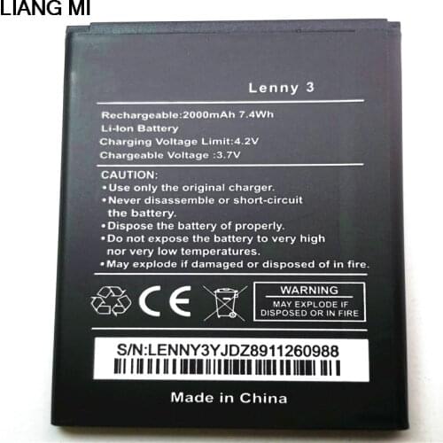2000mAh high quality LENNY 3 cell phone battery for Wiko LENNY3 LENNY 3 mobile phone Batteries with phone stander