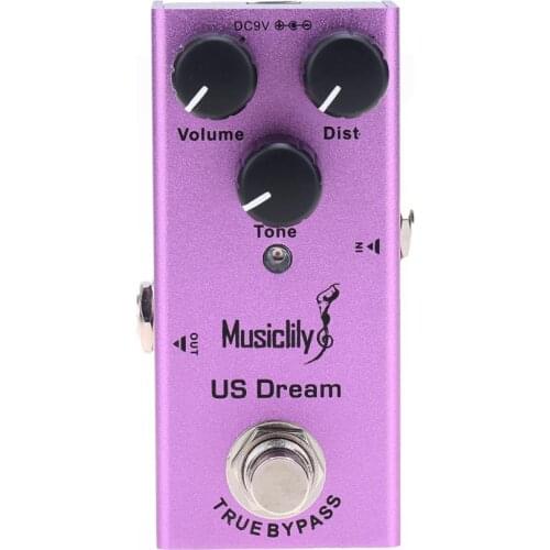 Musiclily Basic Mini Electric Guitar Effects Pedal DC 9V Adapter Powered True Bypass, US Dream Distortion