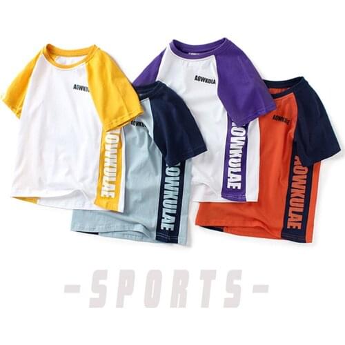 Childrens Clothing Boys Shirts Summer 2021 Boys Clothes T-shirt For A Boy Summer Cotton Short-Sleeved Sports T-Shirt