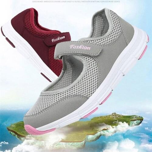 Summer Breathable Women Sneakers Healthy Walking Sporty Mesh Sport Running Mother Gift Light Flats 35-42 Size
