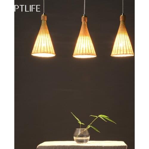 Bamboo pendant light for bedroom Hotel/club/tea house/inn/restaurant Hand-knitted lamp original design
