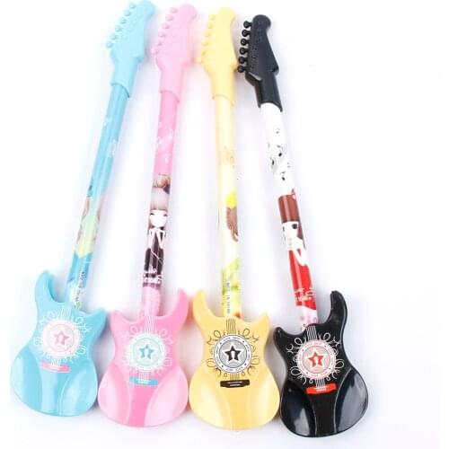 JESJELIU 1 Pc 0.38mm Cute Kawaii Plastic Gel Pen Creative Guitar Novelty Pens For Kids Gift Korean Stationery