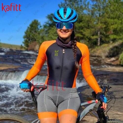 Kafitt road cycling wear women' sweatshirt suit autumn and winter new clothes sexy long-sleeved tights cycling shirt shorts sets