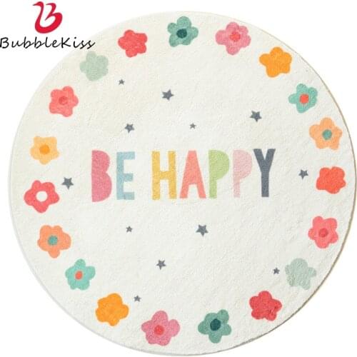 Bubble Kiss Cartoon Round Carpets For Living Room Rugs Home Decor Bedroom Kid Room Decoration Salon Pile Thicker Floor Mat