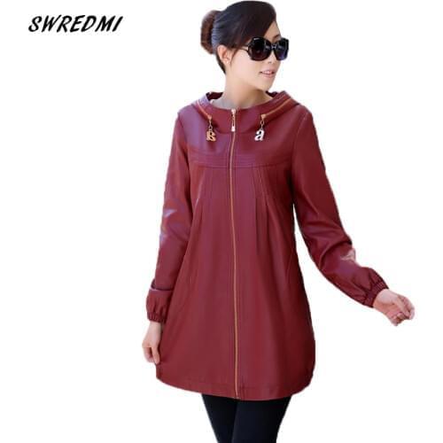 Hot-selling womens leather jacket 2021 ladies plus size XL-XXXXL-6XL leather clothes woman autumn and wither female jacket coat