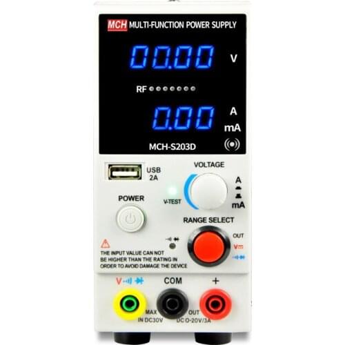 MCH S203D Professional Phone Notebook Repair Adjustable Laboratory Switching DC Power Supply USB 5V 2A 20V 3A RF Signal test