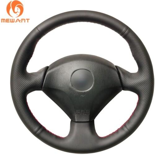 MEWANT Black Artificial Leather Car Wrap Steering Wheel Cover for Honda S2000 Civic Type R Integra Insight Civic SI Acura RSX
