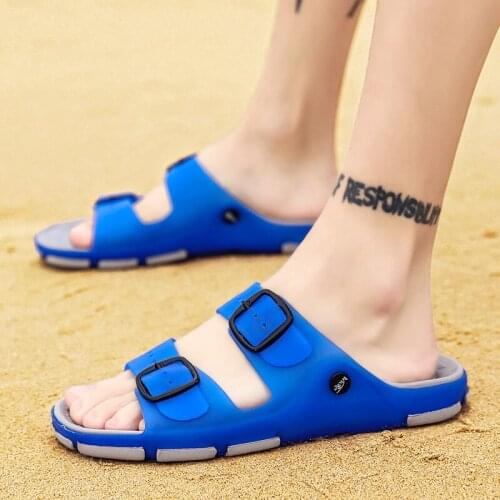 Mens Summer Slides Slippers Men Jelly Shoes Breathable Flat Slippers Water Beach Sandals Lightweight Unisex Beach Sandals