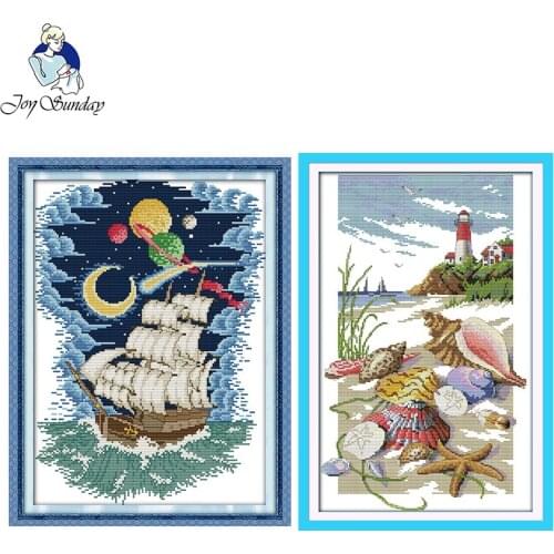 Cartoon landscape DIY printed pattern 11CT 14CT counted Cross Stitch kit DMC fabric on canvas Chinese Embroidery set decoration