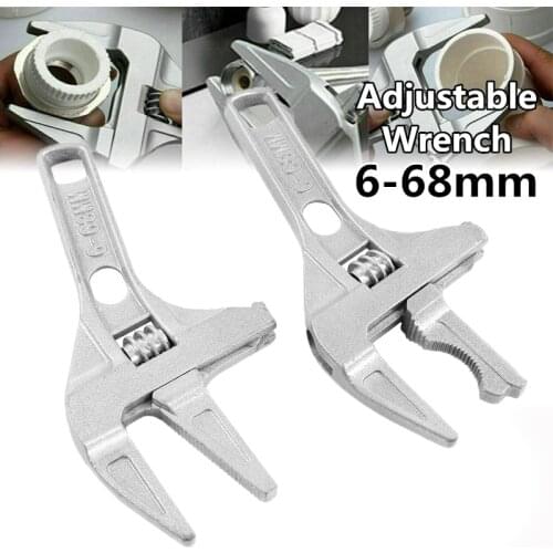 2021 New Adjustable Wrench 16-68mm Large Opening Bathroom Spanner Sewer Pipeline Plumbing Tube Nut Key Repair Hand Tool DIY