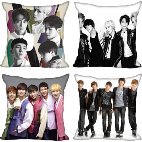 New Nice SHINee KPOP Pillow Cover Bedroom Home Office Decorative Pillowcase Square Zipper Pillow Cases Satin Soft No Fade