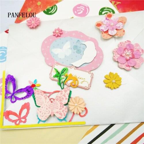 PANFELOU butterfly lace metal craft paper die cutting dies Scrapbooking/DIY Thanksgiving Day Easter Embossing mould cards