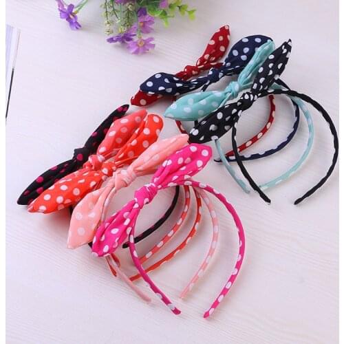 Fashion Children Plastic Headband Cute Big Bows Flower Spot Hairband Girls Lovely Hair Band Headwear Kids Gifts Hair Accessories