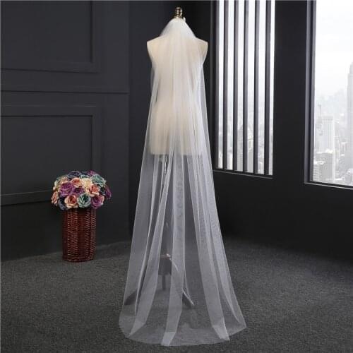 Real Photos 2M One Layer Wedding Veil Multi-layer long Bridal Veil Head Veil Wedding Accessories Hot Sell EE9014
