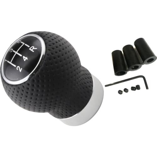 Car Gear Stick Shift Knob, New Universal Type-R Style 5 Speed Manual Car Gear Knob Leather Shifter Lever, Fit Most Cars