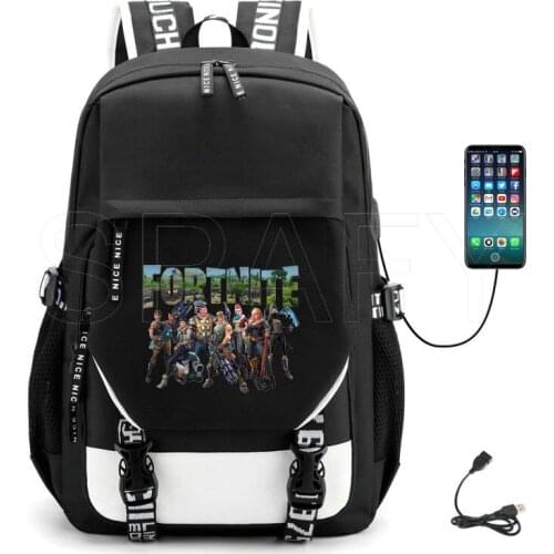 Hot Game FORTNITE Backpack Teenagers Nylon Girls Boys Student School Bags Women Usb Charging Backpack Mochilas