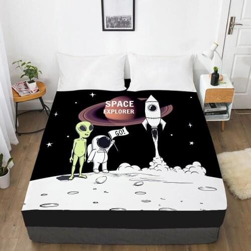 Cartoon Childrens Elastic fitted sheet bed sheet With An Elastic Band Mattress Cover Bed cover for kids baby Space EXPLORER