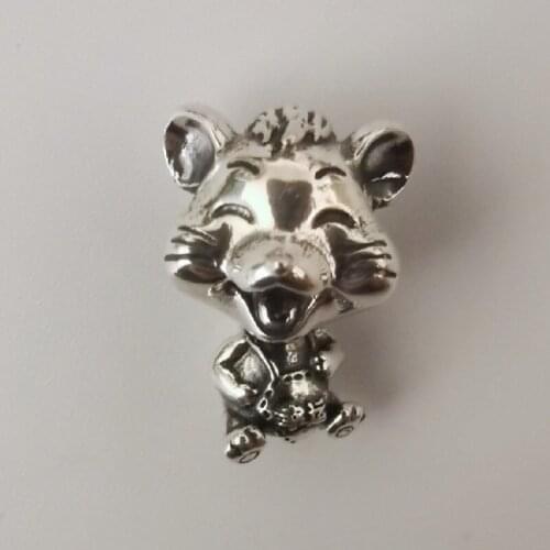 Lucky Baby Mouse Silver Metal Beads Fit For European Charm Bracelet Jewelry Making DIY Jewelry Findings Handmade Bead Charms
