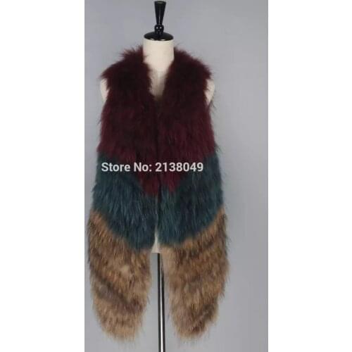 SF0133 high quality Hot Sale Retail/wholesale Fox Fur Women Knitted Natural Fur Vest Gilet/waistcoat