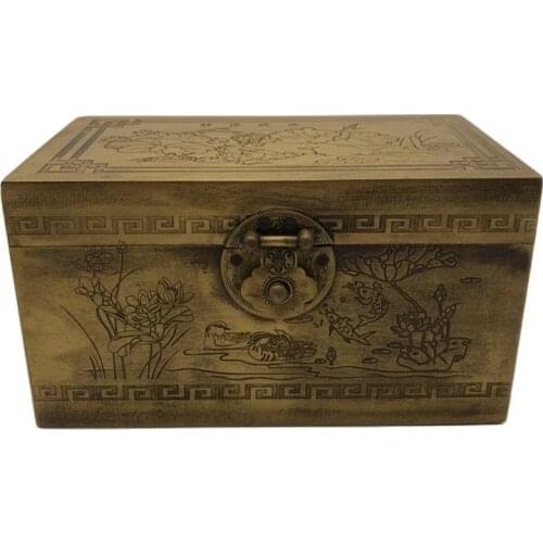Chinese Old Copper Collection Pure Copper Jewelry Box