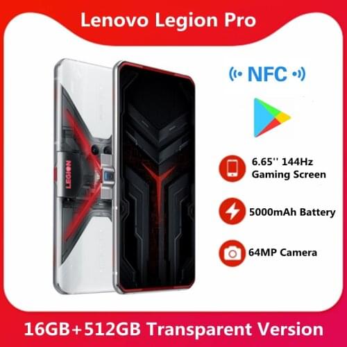 Lenovo Legion Pro 16GB 512GB 5G Smartphone Snapdragon 865 Plus 6.65'' 144Hz Screen 64MP Camera 5000mAh 90W SuperCharge NFC