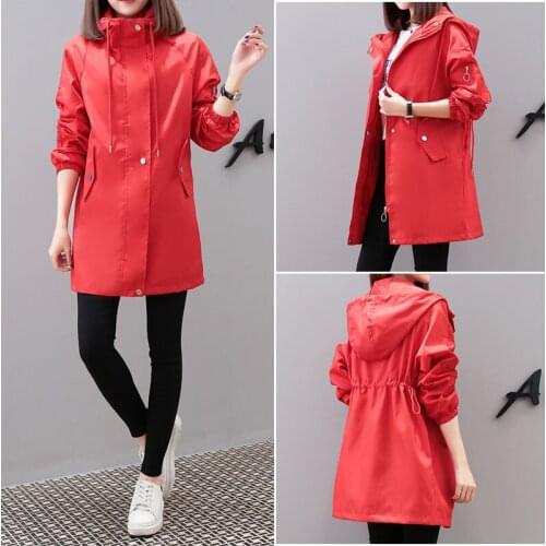 Women Trench Coat 2021 New Female Spring Autumn Windbreaker Ladies Fashion Embroidery Coat Mid-length Plus Size Coats 4XLC1205