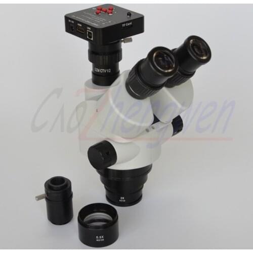 FYSCOPE 38MP HDMI 60SPF 3.5X-90X Simul-Focal Trinocular Zoom Stereo Microscope Head + 2Pcs Auxiliary Lens