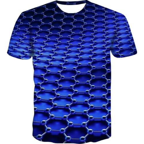 UNEY Color block T Shirt Psychedelic US Size Shirt 3D Print Tee Shirt Square Graphic Short Sleeve Unisex Plus Size La Top Tees