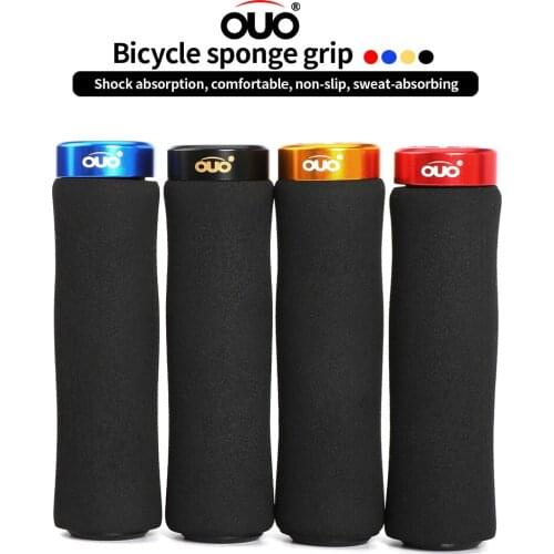 OUO Bike Grips MTB Road Bike Ultralight Grips Handlebar Grips Bicycle Locking Sponge Hand Grip Bike Accessories