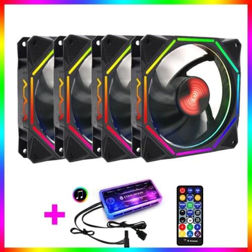 Coolmoon LN RGB Fan AURA SYNC with IR Remote Quiet 120mm Computer Case CPU Cooler and Radiator RGB Case Fans