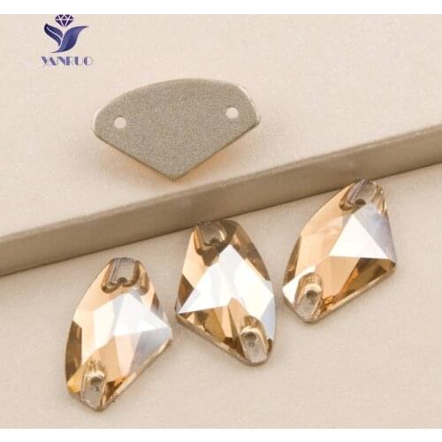 YANRUO 3256 Galatic Crystal Golden Shadow Sew On Rhinestones Stones And Crystals Glass Rhinestones For Dress Gold Beads