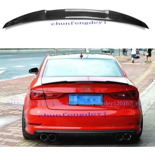 For Audi A3 S3 Sedan 4dr 2013 2014 2015 2016 Real Carbon Fiber Rear Trunk Spoiler Lip Wing