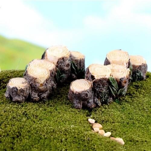 DIY Mini Tree Stump Bridge Micro Landscape Decoration Resin Model Fairy Garden Miniatures Doll House Terrarium Succulents 1PC