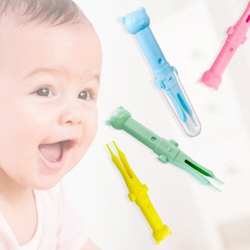 1pcs New Baby Safe Nose Clip Plier Newborn Care Tool Infant Safety Cleaning Ear Forceps Kid Digging Navel Plastic Color Tweezers