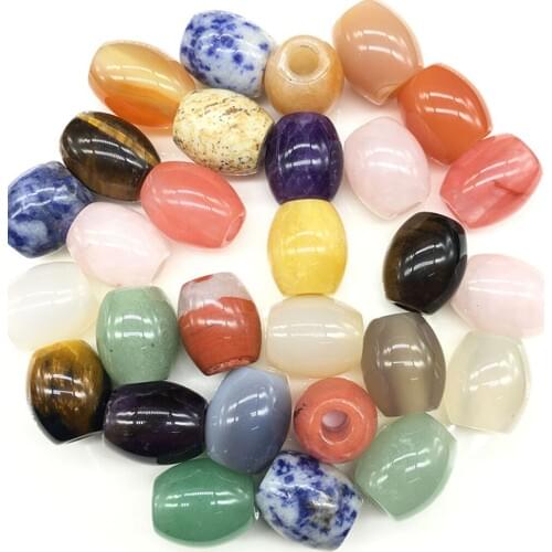 12pcs Yellow jade grey red agate rose quartz amethyst Aventurine 16*18mm egg and 5mm hole gemstone bead making jewelry DIY