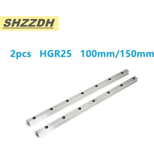 2PCS precision linear guide HGR25 length 100mm / 150mm, used for HGH25CA/HGW25CC slider CNC engraving machine accessories