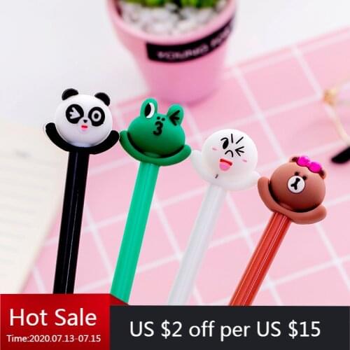 24 Pcs Cute Blink Frog Cubs Neutral Pen Black Student Neutral Kawaii School Supplies Pen for Writing Cute Stationary Wholesale