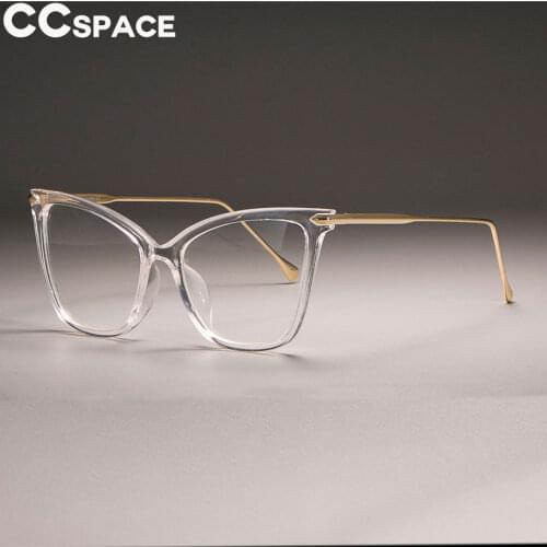 45077 Big Cat Eye Glasses Frames Women Transparent Pink Brand Designer Optical Fashion Computer Eyeglasses