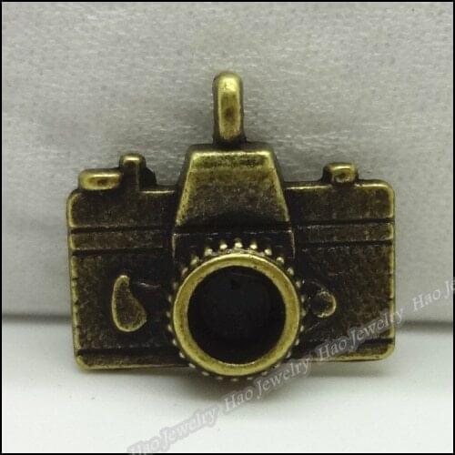 50pcs Vintage Charms Camera Pendant Antique bronze Fit Bracelets Necklace DIY Metal Jewelry Making