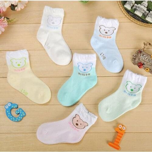 6 Pairs/Lot Baby Socks for 0 to 24 Months Infant Children Kids Girls Boys Animal Style Bear Cartoon Newborn Floor Cotton Socks