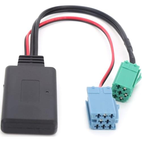 Auto Audio Adapter Mini ISO 6Pin 8Pin Connector Bluetooth 5.0 AUX Cable for Renault Clio / Espace / Kangoo/Laguna Radio Systerm