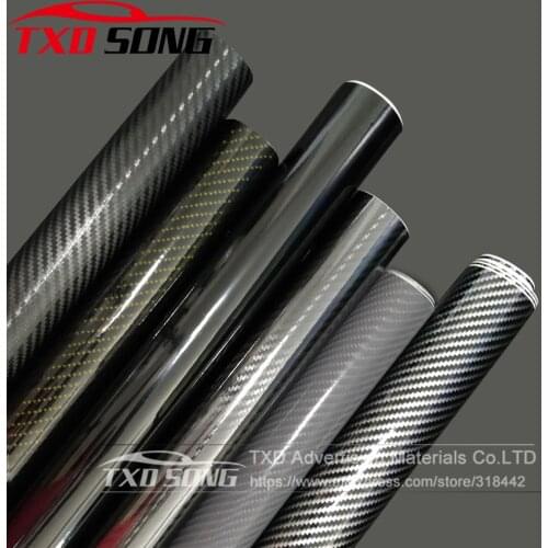 Black glossy black Vinyl Wrap Self Adhesive 2D 3D 5D carbon black sticker Car Styling Membrane Sticker Decal Film