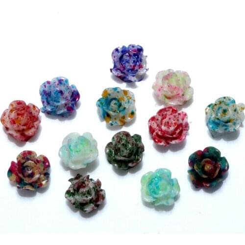 100Pcs Mixed Resin Paint Flower Cabochon Flatback Decoration Crafts Embellishments For Scrapbooking Diy Accessories