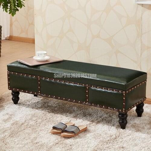 American Style Solid Wood Sofa Stool Clothing Store Small Sofa Shoes Store Try To Change Shoes Stool Bench Bench Bench Bed Tail