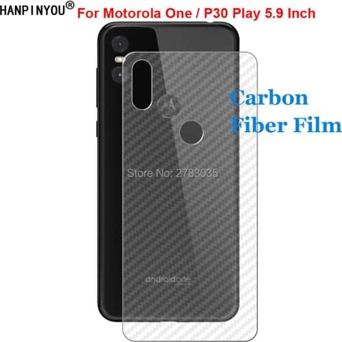 For Motorola One / P30 Play 5.9" 3D Anti-fingerprint Carbon Fiber Back Film Rear Screen Protector (Not Tempered Glass)
