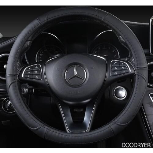 DOODRYER Carbon Fiber Leather Car Steering Wheel Cover For Cadillac escalade SRX ATS CTS XT5 CT6 Eldorado