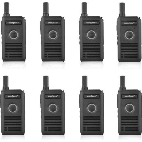 8pcs/lot SOCOTRAN Two way Radio SC-600 UHF walkie talkie 400-470MHz Double PTT Ultra Slim breathing Light Design Talkie Walkie