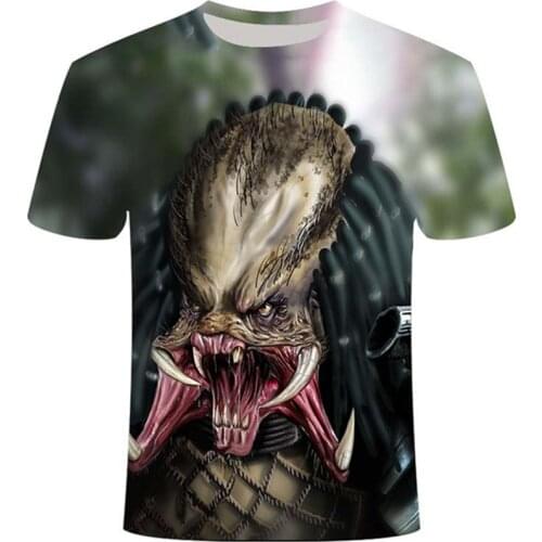 Summer Women Men Casual T-Shirts New Hot Horror Film Predator Print 3D Tshirts For Boys Girls Teen Kids Female Oversized Clothes