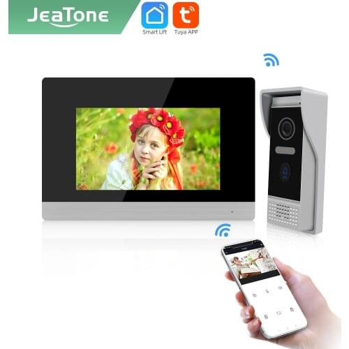 Jeatone Tuya smart 7 inch WIFI Video intercom Door Phone IP wireless Monitor Home Security system Night vision AHD camera