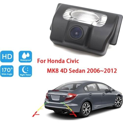 Car Rear View Backup Parking Camera For Honda Civic MK8 4D Sedan 2006 2007 2008 2009 2010 2011 2012 night vision Waterproof